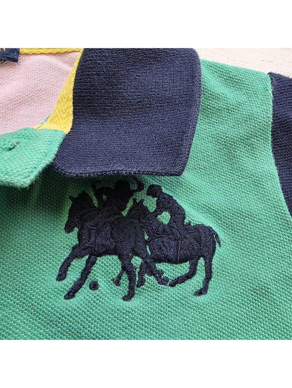 Polo Ralph Lauren Youth Boys Size 5 Color Block Preppy Polo Shirt Big Pony #3 - Picture 2 of 5